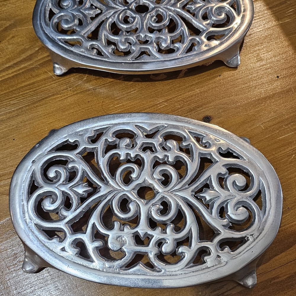 Ornate Silver Trivets